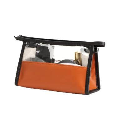 Imagem de ZJchao Saco Cosmético Transparente, Bolsa de Maquiagem de Viagem Em Pvc Transparente Com Zíper, Organizador Portátil para Produtos de Higiene Pessoal e Material de Escritório (L)