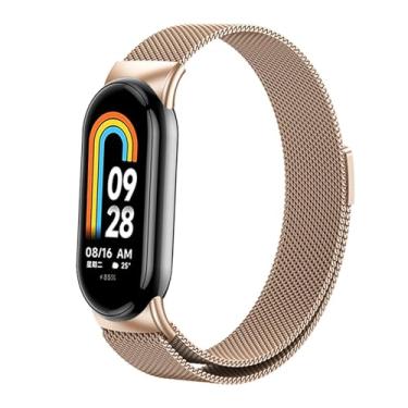 Imagem de FUKUZL Pulseira Milanese Loop para Xiaomi Mi Band 8 NFC aço inoxidável cinto de liberação rápida Correa Miband8 pulseira Mi band 8 acessórios pulseiras de relógio, For Miband 8, Ágata