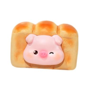 Imagem de Baoblaze Porta-lenços de papel com capa, em formato de torrada, um presente divertido e fofo. Ideal para mesa de escritório, mesa de cabeceira ou cômoda, Porco