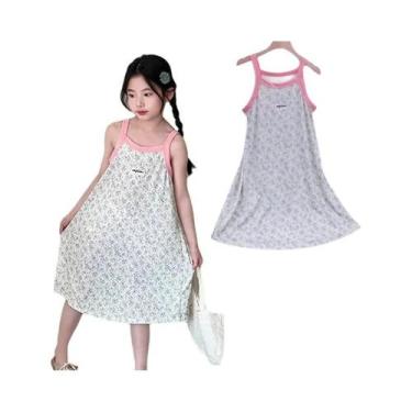 Imagem de Vestido De Pijama Infantil Com Estampa De Desenho Animado Para Meninas