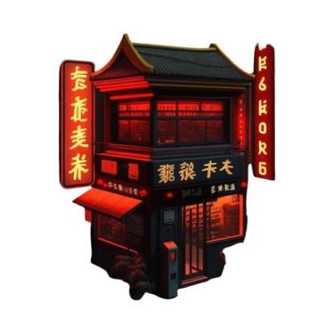 Imagem de Pôster De Paisagem Urbana Neon De Tóquio, Arte De Parede Em Canvas Par