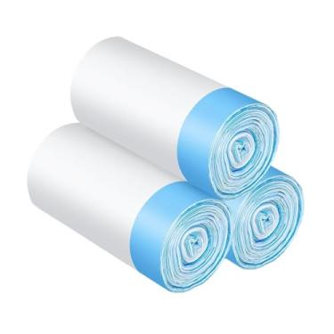 Imagem de Generic 60 Sacos para Areia de Gato com Cordão, Resistentes a Rasgos, Extra Grossos, para Uso em Corredores e Áreas de Passagem, Cordão Azul