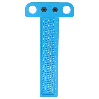 Imagem de Régua para escrita em madeira Tipo T Medidor de furo em liga de alumínio Ferramenta de marcação de carpinteiro Usinagem CNC de alta precisão Medidor de escrita profissional para (Seção B azul)