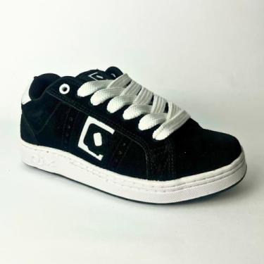 Imagem de Tênis Qix Combat Suede Preto e Branco, 34, Preto, Branco