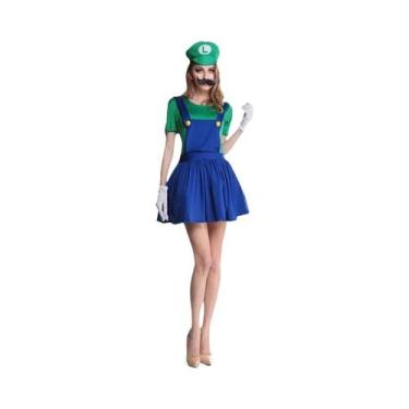 Imagem de Conjunto De Fantasia De Luxo Para Adultos Luigi Com Chapéus E Barba Pa