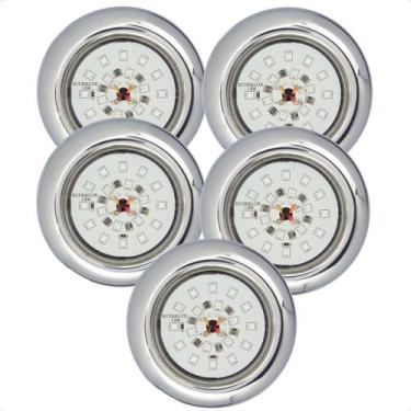 Imagem de Kit 5 Refletores Led 18w RGB Inox para Iluminação Piscina - Hidralux