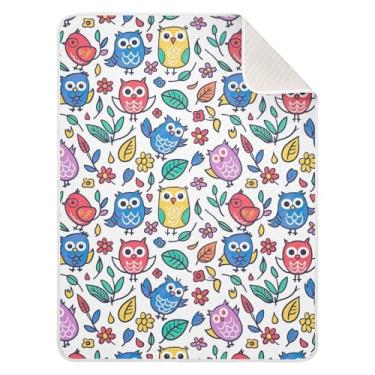 Imagem de Wassud Cobertor de bebê com corujas fofas para meninos e meninas, cobertor de bebê para recém-nascidos, essencial para recém-nascidos, cobertores macios 76 x 101 cm