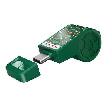 Imagem de SANDISK Flash Drive USB-C de 64 GB, edição da Copa do Mundo da FIFA 2026 - velocidades de transferência de até 300 MB/s, USB 3.2 geração 1, USB tipo C - Verde, México - SDCZIA-064G-G46G