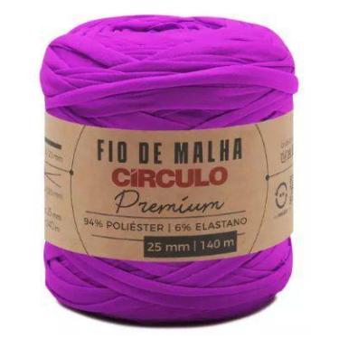 Imagem de Fio de Malha Premium 25mm Círculo 140 Metros Cor 6859 Roxo Brilhante -
