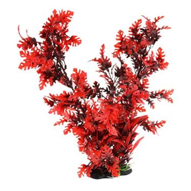 Imagem de Gralara Plantas Aquáticas Artificiais para Decoração de Aquário, Vermelho