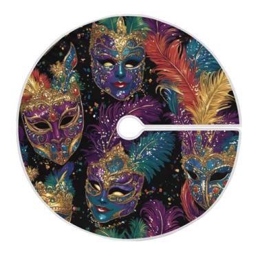 Imagem de ATTX Saia de árvore de máscara de carnaval de carnaval de 90 cm - decoração festiva para festas de ano novo e carnaval #264