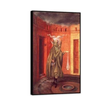 Imagem de Remedios Varo Pinturas Mulher Deixando o Psicanalista Remédios Varo Pôster de Parede Surrealismo Arte em Tela para Sala de Estar Escritório Decoração de Parede Presente Pronto para Pendurar 50 x 30 cm