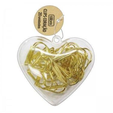 Imagem de Clips Coracao Dourado Blister 20 Unidades 2766 - Tilibra