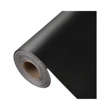 Imagem de Papel De Parede PVC Preto Fosco Grosso Impermeável Removível Autoadesi