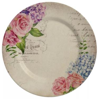 Imagem de Conjunto com 6 Pratos Raso Decoupage Flowers B Ø29cm - Alleanza Cerâmi