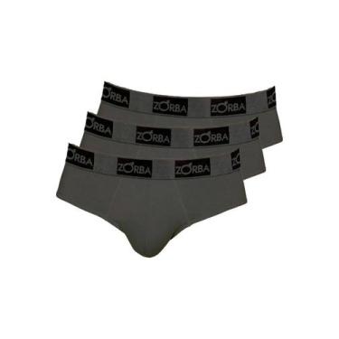 Imagem de Kit com 3 Cuecas Slip Zorba 716, Cinza, G