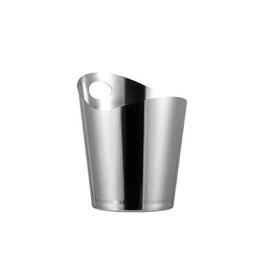 Imagem de Recipiente de gelo de aço inoxidável balde de gelo com alça banheira de bebidas para bares internos ou externos vinho cerveja champanhe balde (prata)