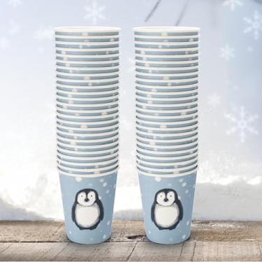 Imagem de Cheerland Copos de papel descartáveis de amigos de inverno para festas temáticas de Natal, festas de aniversário e decorações - Pacote com 50