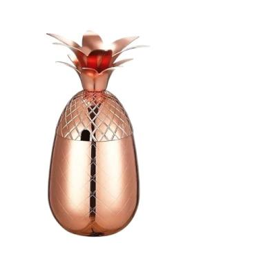 Imagem de Copo de abacaxi/caneca Moscow Mule Caneca disponível em 3 cores (prata, cobre, ouro) - Canecas para coquetéis e utensílios de bar (ouro)