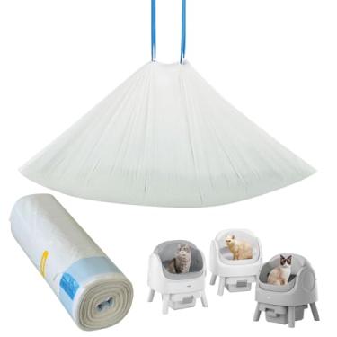 Imagem de Forros de caixa de areia para gatos para caixas de areia autolimpantes automáticas, sacos resistentes a vazamentos resistentes a rasgos com fecho de cordão, 25,6 pol. × 11,20 cm, FOXORU (40)