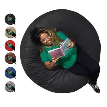 Imagem de Puff Gigante Redondo Decoração Com Enchimento P/ Sala Suede - Mercadão