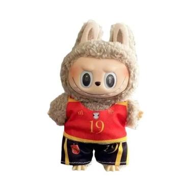 Imagem de Conjunto De Uniforme Esportivo De Pelúcia E Vinil Labubu 17cm: Roupa D