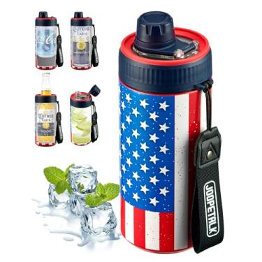 Imagem de JOOPETALK Refrigerador universal 4 em 1 para latas e garrafas padrão de 350 ml + garrafa de água 100% à prova de vazamento com tampa | Isolado para cerveja, refrigerante e bebidas energéticas, pode