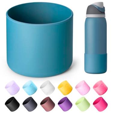 Imagem de Diumepo Bota de silicone para garrafa de água Owala 1,134 g, capa protetora antiderrapante para garrafa de água de aço inoxidável Owala Twist & FreeSip & Flip, base inferior de bota para Owala (azul