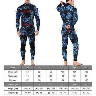 Imagem de Roupa de mergulho masculina de neoprene de 3 mm Premium flexível e confortável calor mergulho autônomo surf roupa de banho para homens esportes aquáticos neoprene nylon elastano S (XL)