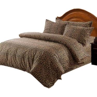 Imagem de Conjunto de 3 peças de capa de edredom de leopardo reversível, 100% algodão, com fecho de zíper e 2 fronhas (não inclusas)