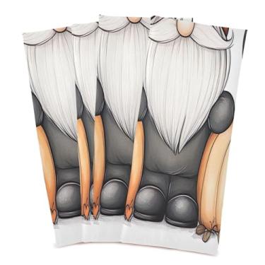 Imagem de xigua Gnomos fofos conjunto de 6 panos de prato de cozinha, macios e altamente absorventes de secagem rápida para limpeza de pratos e limpeza manual, 71 x 45 cm