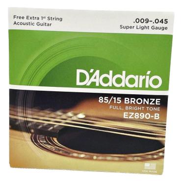 Imagem de Cordas 09 Daddario Violão Ez890-B Aço Bronze  85/15