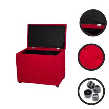 Imagem de Puff Baú Retangular Chamativo Moderno Para Cozinha Escritório Quarto -