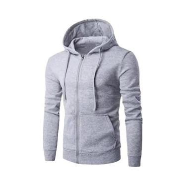 Imagem de Moletom Masculino Slim Fit Com Capuz E Zíper, Jaqueta De Outono Para H