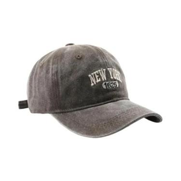 Imagem de Boné Snapback Unissex Vintage Lavado Com Bordado NEW YORK Ajustável E 