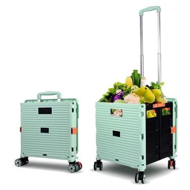 Imagem de Estojo de carrinho prático dobrável, dobrável e portátil, rodas giratórias de 360° resistentes ao desgaste e silenciosas com capa, roxo (verde)