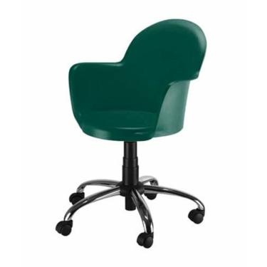 Imagem de Cadeira Giratória Base Cromada Linha Polipropileno Moon Verde
