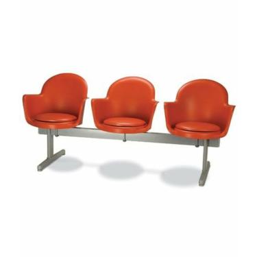 Imagem de Cadeira em longarina 3 lugares Linha Polipropileno Moon Vermeho