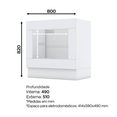Imagem de Balcão Forno De Embutir Nova York Branco Com Tampo Para Cooktop Calcare - Henn