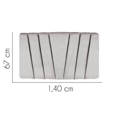 Imagem de Painel Cabeceira Estofada Bélgica 140cm Cama Box Casal Suede Cinza Claro- Mabe Magazine