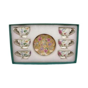 Imagem de Conjunto De Chá Da Tarde Estilo Europeu Floral 12 Peças Com Xícaras E 
