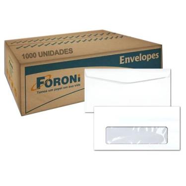 Imagem de Envelope Oficio Janela 11 X 22 Cm 75 g Foroni 1000 Unidades