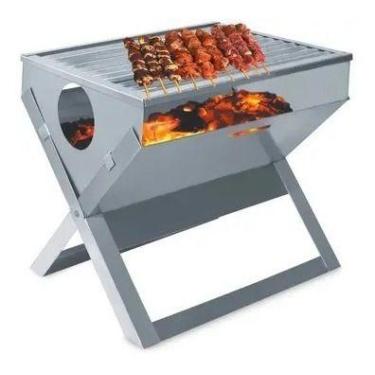 Imagem de Churrasqueira Portátil Dobrável Inox Carvão Camping - Alfa Suportel, I