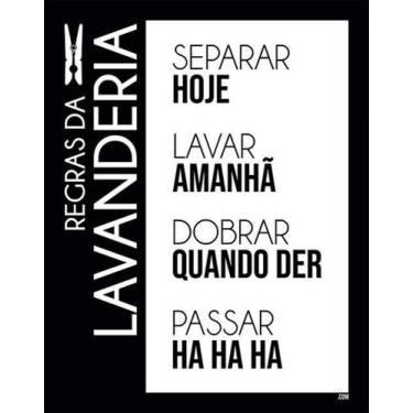Imagem de Kit 5 Placas Regras Da Lavanderia 27X35 - Sinalizo