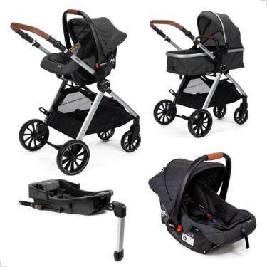 Imagem de Bebe Conforto Com Base Isofix Infanti + Carrinho Moises, Preto/ Prata