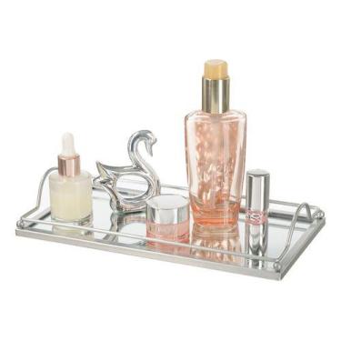 Imagem de Bandeja Espelhada Decoração Perfumes Cosméticos Lavabo Pia - PGB, Prat