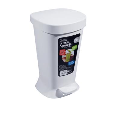 Imagem de Lixeira Com Pedal Coza Square 5 Litros Branco