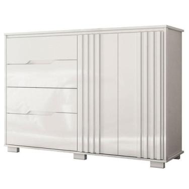 Imagem de Cômoda Sapateira Texas Branco Brilho - Moval