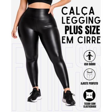 Imagem de Calça Legging Plus Size Em Cirre Imita Couro Brilho Fosco Feminino WOLFOX-Feminino