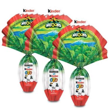 Imagem de Ovo De Páscoa Kinder Chocolate Natoons Kit 3 Unidades 150G